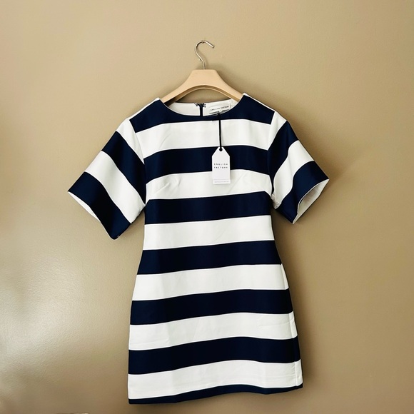 English Factory Navy and White Striped Mini Dress - Picture 2 of 5